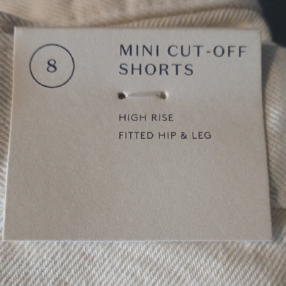 White Denim Mini Cut Off Shorts - Picture 2 of 3